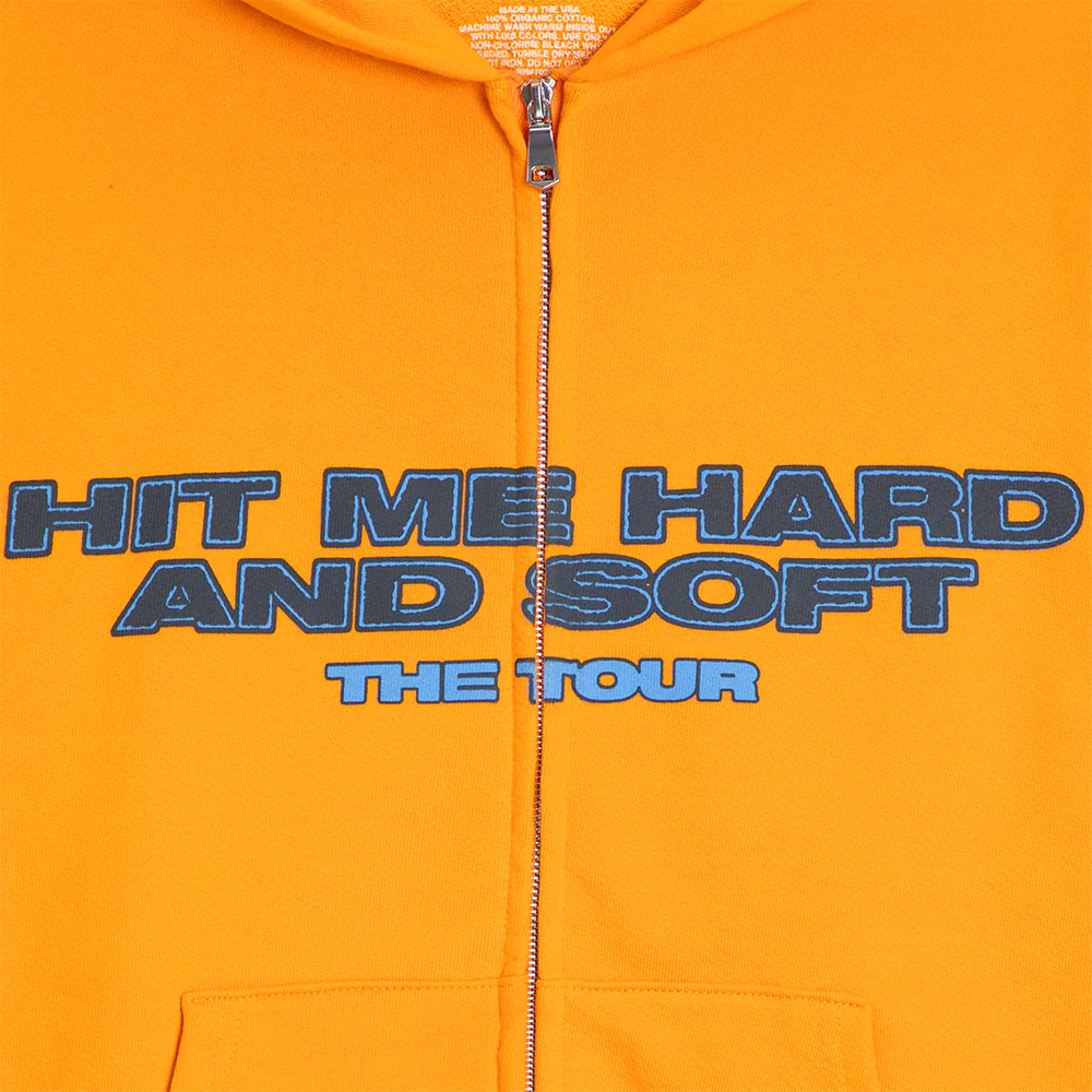 123-hit-me-hard-and-soft-the-tour-orange-dateback-zip-hoodie-3.webp HIT ME HARD AND SOFT: THE TOUR Orange Dateback Zip Hoodie