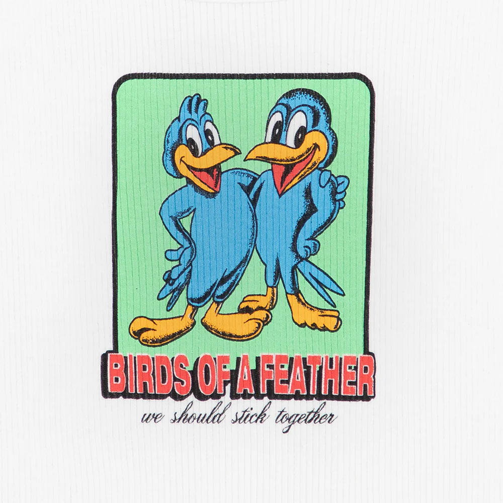 BIRDS OF A FEATHER WHITE TANK